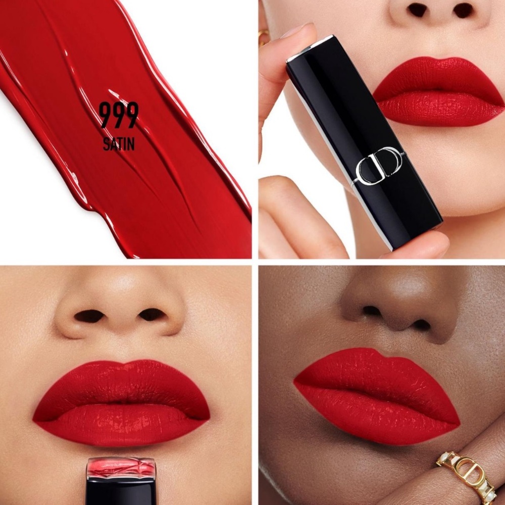 Rouge Dior Lipstick Shade Satin Balm 999 NEW Refillable Case No Box